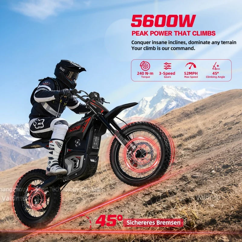 VALTINSU EM-5 Pro Black Electric Dirt Bike 52MPH SPEED