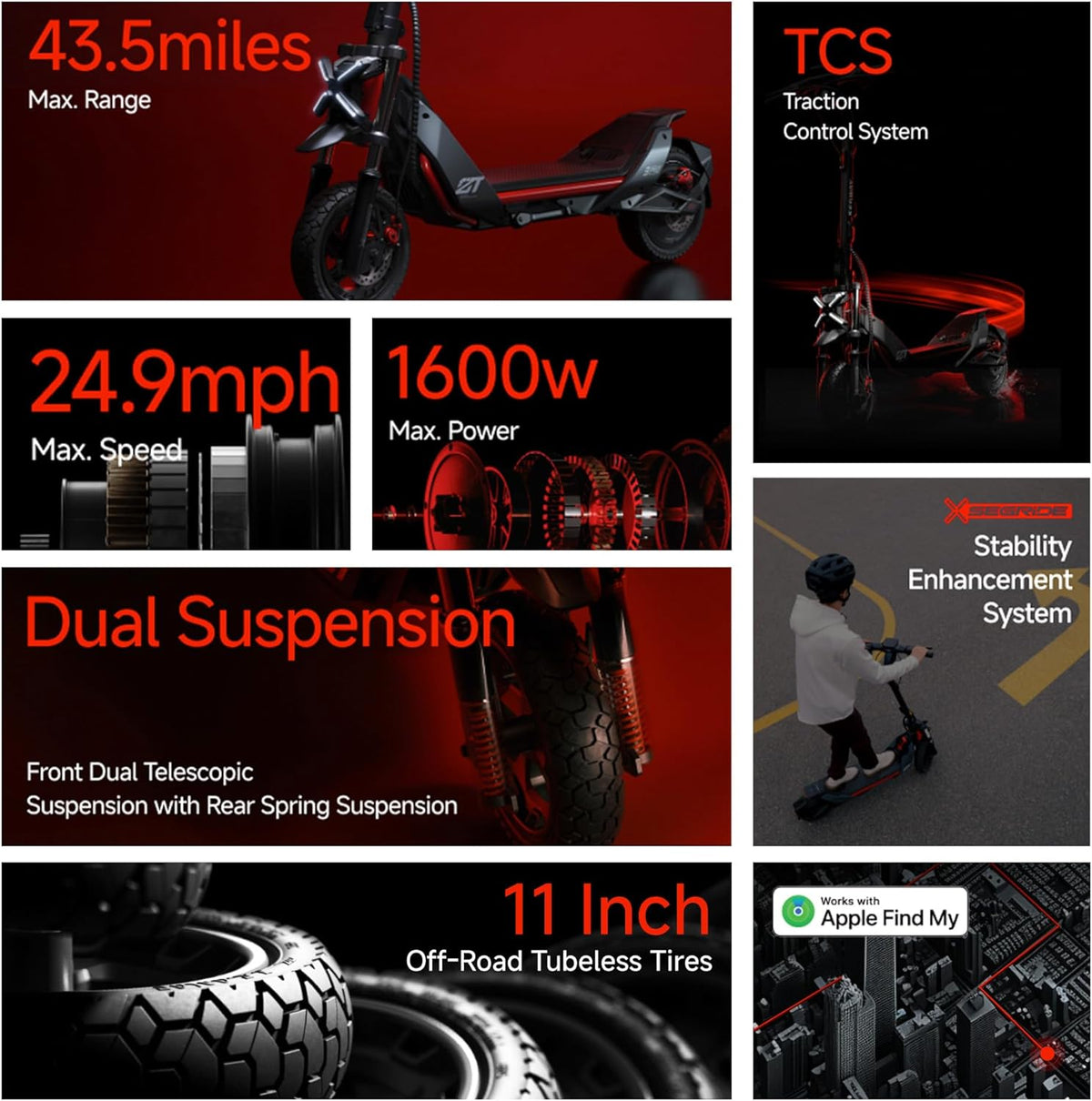 Segway ZT3 Pro Electric Scooter – 1600W Max Power | 25 MPH | Up to 43.5-Mile Range