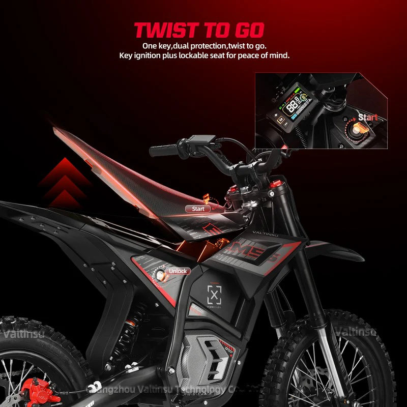 VALTINSU EM-5 Pro Black Electric Dirt Bike 52MPH SPEED